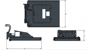 1. dimensiones de la máquina de embalaje industrial, ancho, alto y profundidad para aplicaciones de automatización y embalaje.