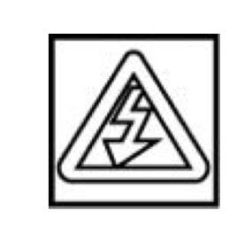 Sello de advertencia de seguridad con símbolo de peligro eléctrico para señalización en entornos industriales.