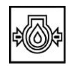 Alto: Icono de gotas de agua y flechas de reciclaje, símbolo de sostenibilidad y conservación del agua en diseño minimalista.