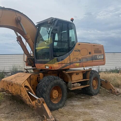 Excavadora ruedas CASE WX 210, Año 2007, Horas: 5900. Equipada con Cazo de trabajo de 1 metro, Ruedas de la casa, Engrase centralizado, Sin holguras.