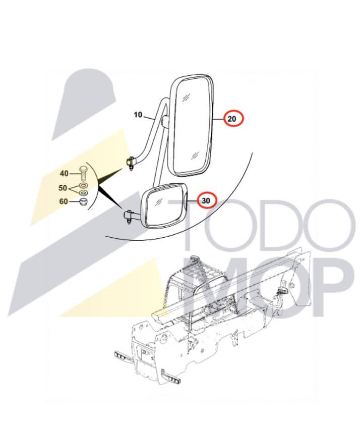 ESPEJO RETROVISOR JCB 535-125
